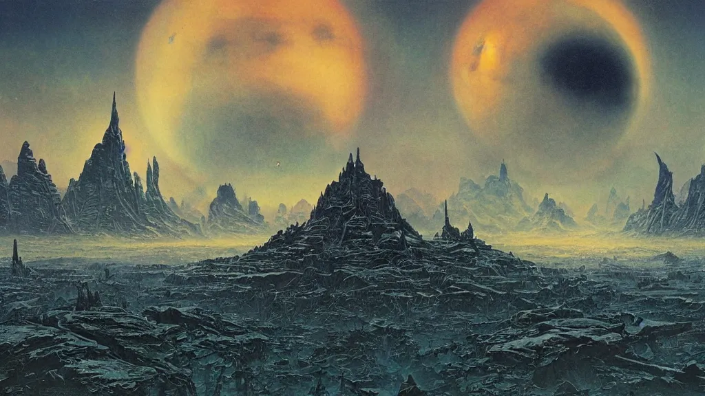 Image similar to alien planet, an empire in upheaval by arthur haas and bruce pennington, cinematic matte painting