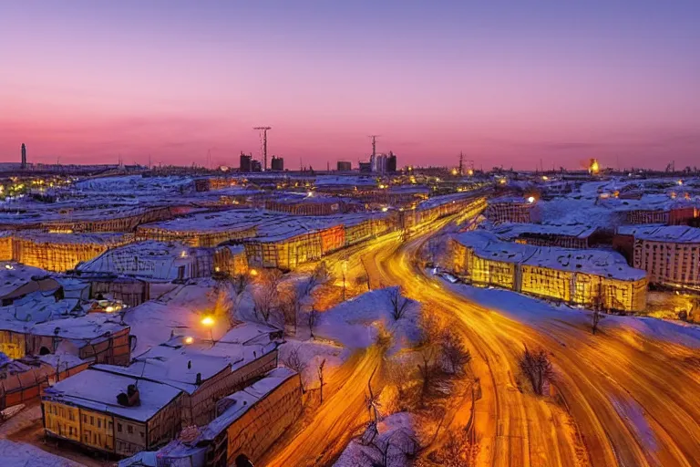 Image similar to a iphone 6 photo of typical russian city yard at evening,