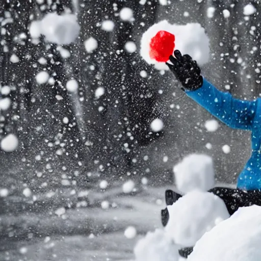 Image similar to a snowball falling on a man's head. the snowball is shattering into pieces.