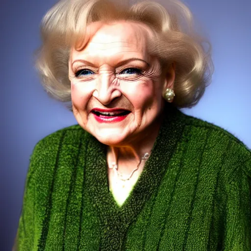 Prompt: betty white as the doof warrior