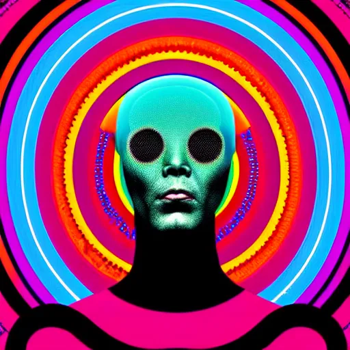 Image similar to album cover design design depicting an alien abduction, by jonathan zawada, pi - slices, and tristan eaton, digital art