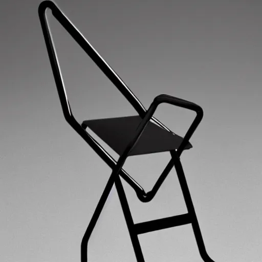 Image similar to a simple, black, metal, foldable chair with 4 legs