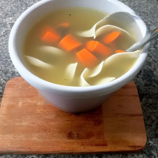 Image similar to toilet filled with chicken noodle soup