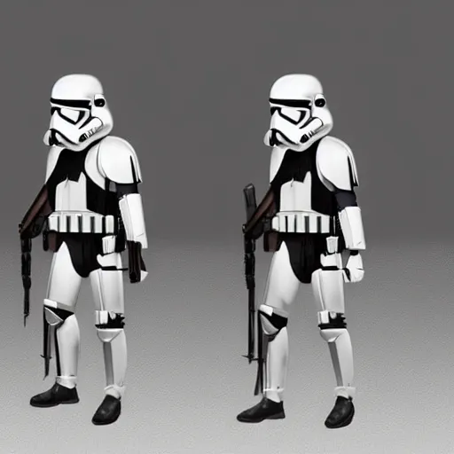 Image similar to an extremely long shot of an imperial stormtrooper walking concept art by Doug Chiang cinematic, realistic painting, high definition, very detailed, extremely high detail, photo realistic, symmetrical, concept art, the Mandalorian concept art style