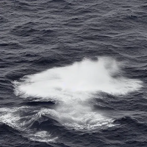 Image similar to a cube in the middle of the sea with images of a tumultuous storm at sea on its sides. in the style of Richard Serra. cinematic. black and white