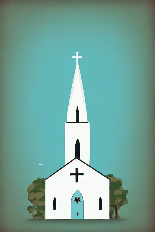 Prompt: minimalist boho style art of a church, illustration, vector art