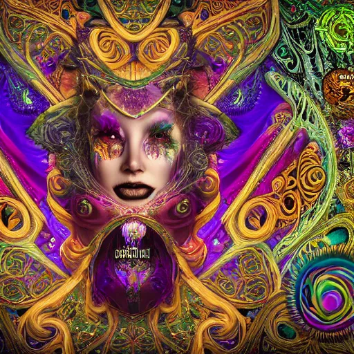 Image similar to psychadelic witch, hyper detailed, flowing psychadelic background intricate and detailed, ornate 8 k gorgeous intricate detailed, octane render