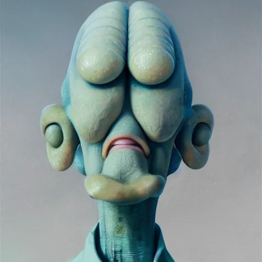 Prompt: hyperrealistic mixed media image of squidward tentacles, stunning 3 d render inspired art by greg rutkowski and xiang duan and thomas eakes, perfect symmetry, realistic, highly detailed attributes and atmosphere, dim volumetric cinematic lighting, 8 k octane extremely hyper - detailed render, post - processing, masterpiece,
