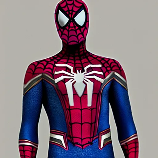 Image similar to spiderman wearing captain america suit, photo