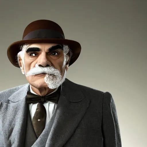 Image similar to david suchet as hercule poirot