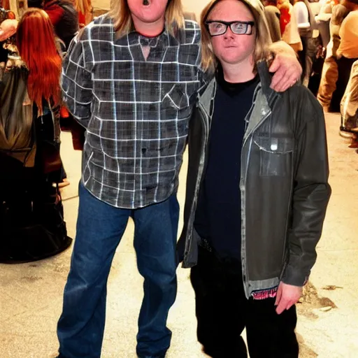 Prompt: wayne and garth go to the party