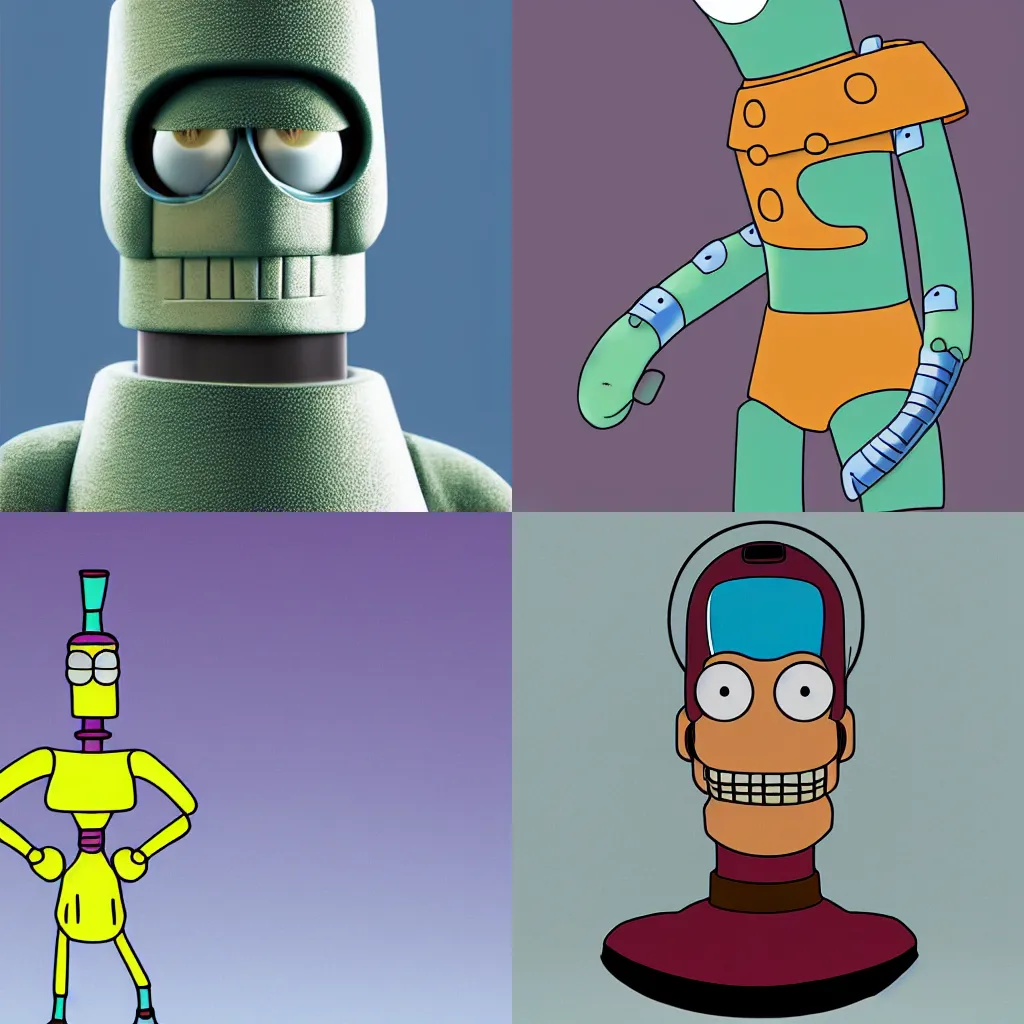 Prompt: bender from futurama