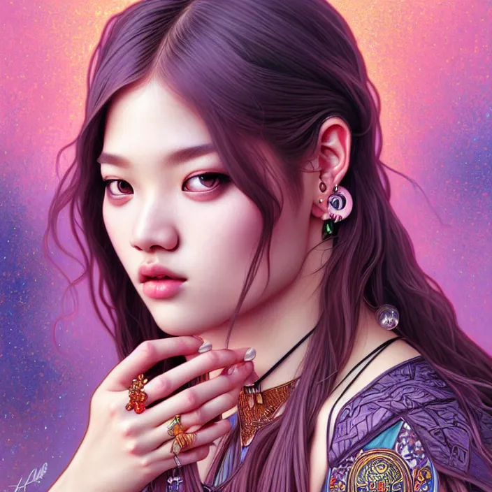 Image similar to jossi of blackpink, king, tarot card, highly detailed, digital painting, smooth, sharp focus, illustration, ultra realistic, 8 k, art by artgerm and alphonse mucha