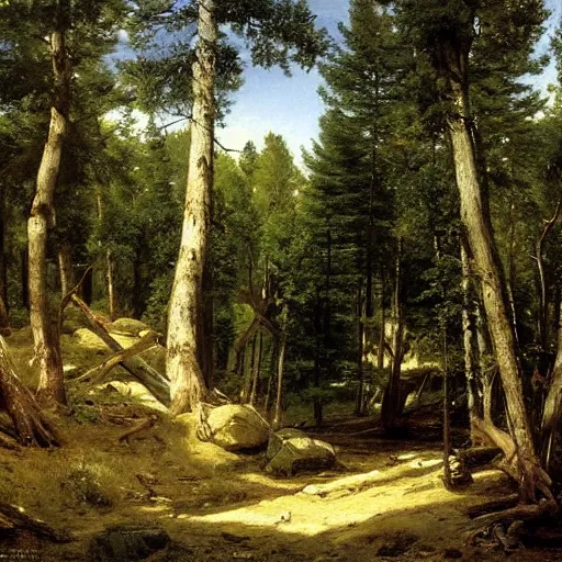 Prompt: by ivan shishkin and asher brown durand