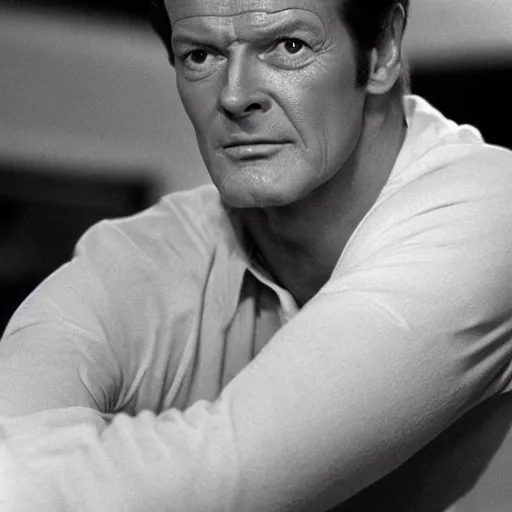 Prompt: Roger Moore as Sean Connory