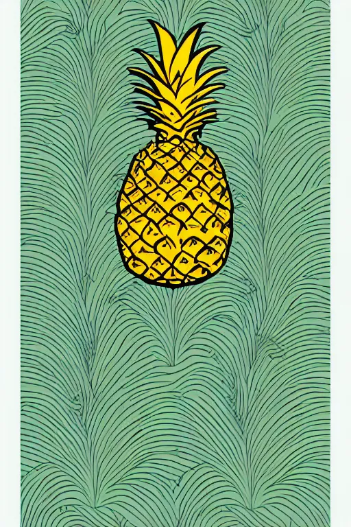 Image similar to minimalist boho style art of an ananas, illustration, vector art