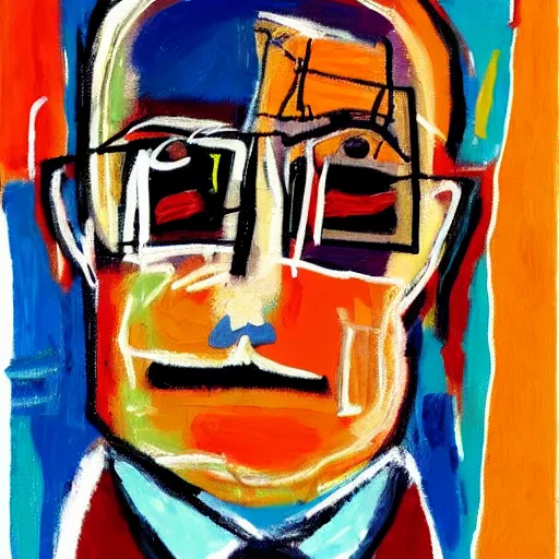 Image similar to portrait of rudy giuliani, painting by basquiat