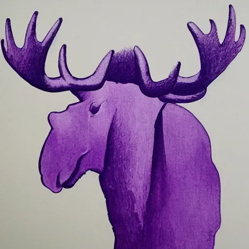 Prompt: “A majestic purple moose, in profile, artwork by Michelangelo”