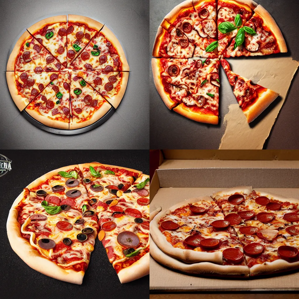 Prompt: greasy brain pizza, food photography, detailed, photorealistic