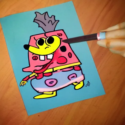 childish crayon drawing of spongebob squarepants | Stable Diffusion ...