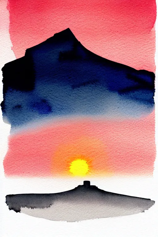 Image similar to minimalist watercolor art of cape town at sunrise, illustration, vector art