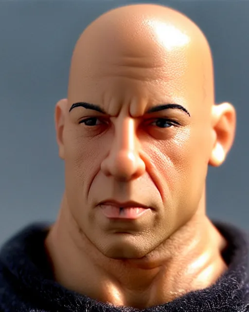 Image similar to a cute little plastic statuette of vin diesel, ebay listing, product picture, advertisement, thumbnail