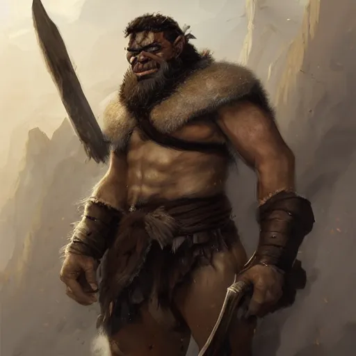 Image similar to portrait of a charming handsome barbarian half - orc giant noble!, imperial royal elegant clothing, elegant, rule of thirds, wide angle, extremely detailed, artstation, concept art, matte, digital painting, sharp focus, art by greg rutkowski, cover by artgerm