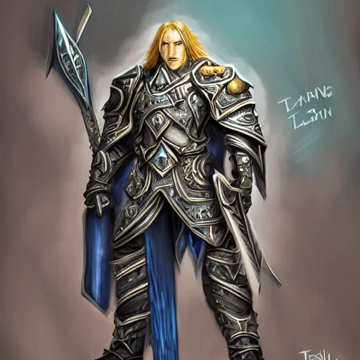 Image similar to arthas in the style of graven tung, concept art