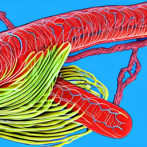 Image similar to artist illustration of a myofibril muscle fibre mechanism