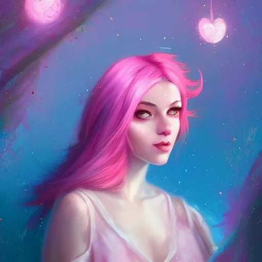 Image similar to colorful and festive cat with pink hair,. rich vivid colors, ambient lighting, dynamic lighting, 4 k, atmospheric lighting, painted, intricate, highly detailed by charlie bowater