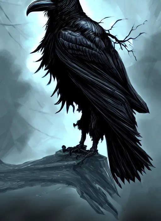 Image similar to the raven lord, digital art, detailed, trending on artstation