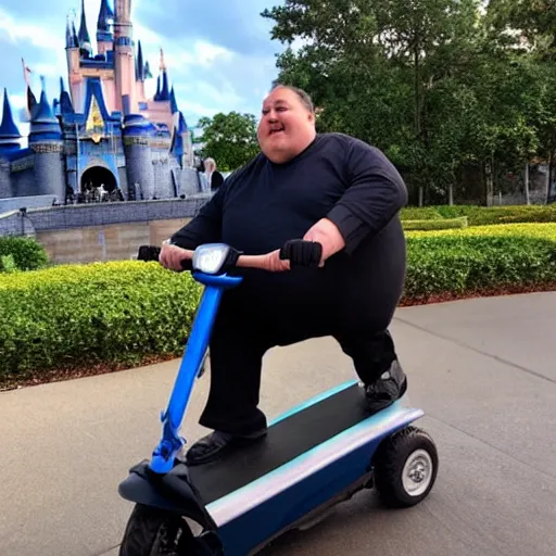 Prompt: a morbidly obese rat!!!!!!!!!!!!!!!!!!!!!!!!!!!!!!!!!!!!!!!!!!!!!! riding a mobility scooter at disneyworld, photo