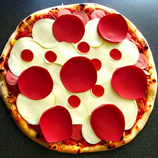 Image similar to flower made of pizza