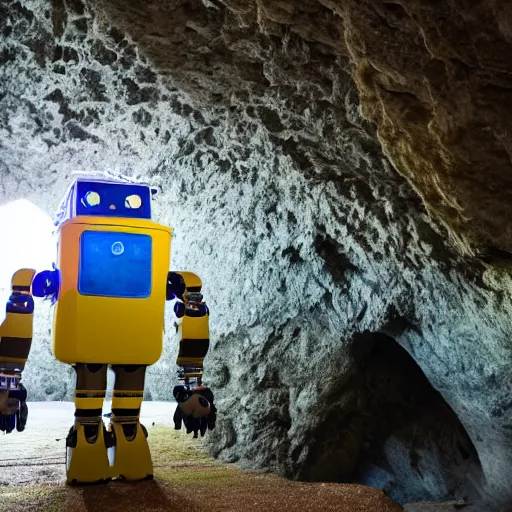 Image similar to a robot finding a cave leading to amsterdam