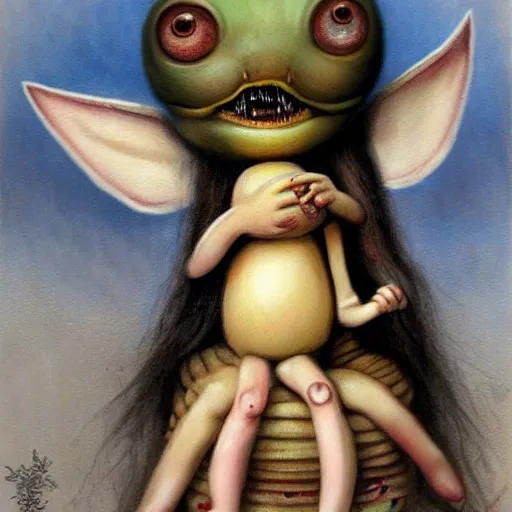 Image similar to a weird surreal and whimsical creature, fantasy concept art by nicoletta ceccoli, mark ryden, max ernst, max fleischer