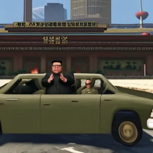 Prompt: kim jong - un in gta v