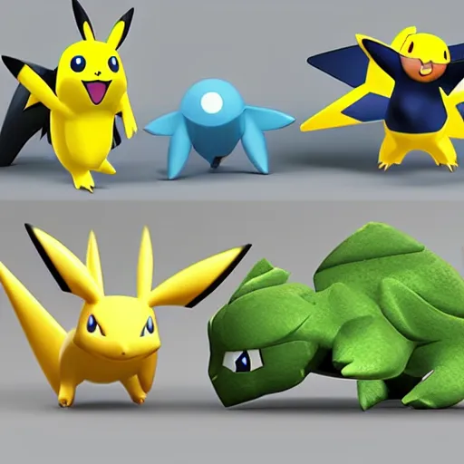 Image similar to a new pokemon never seen before, 3D rendering