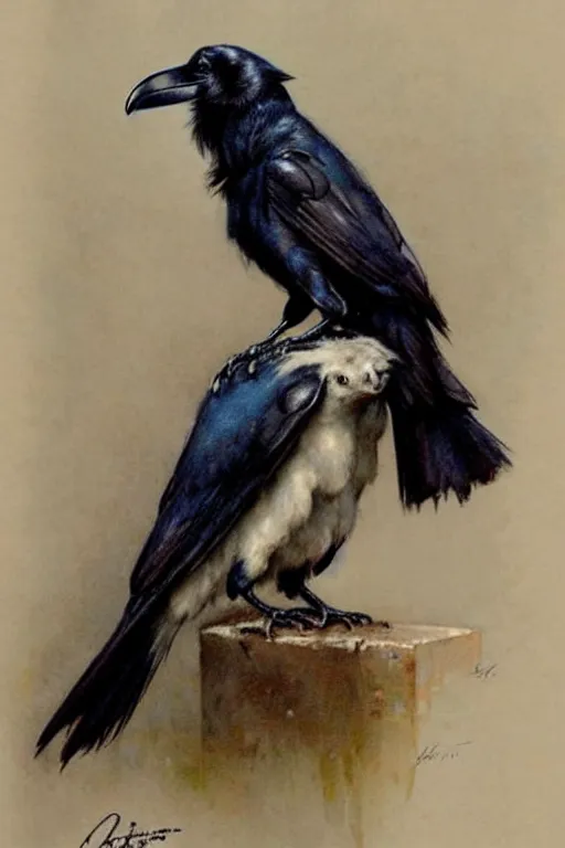 Image similar to (((((1950s raven . muted colors.))))) by Jean-Baptiste Monge !!!!!!!!!!!!!!!!!!!!!!!!!!!