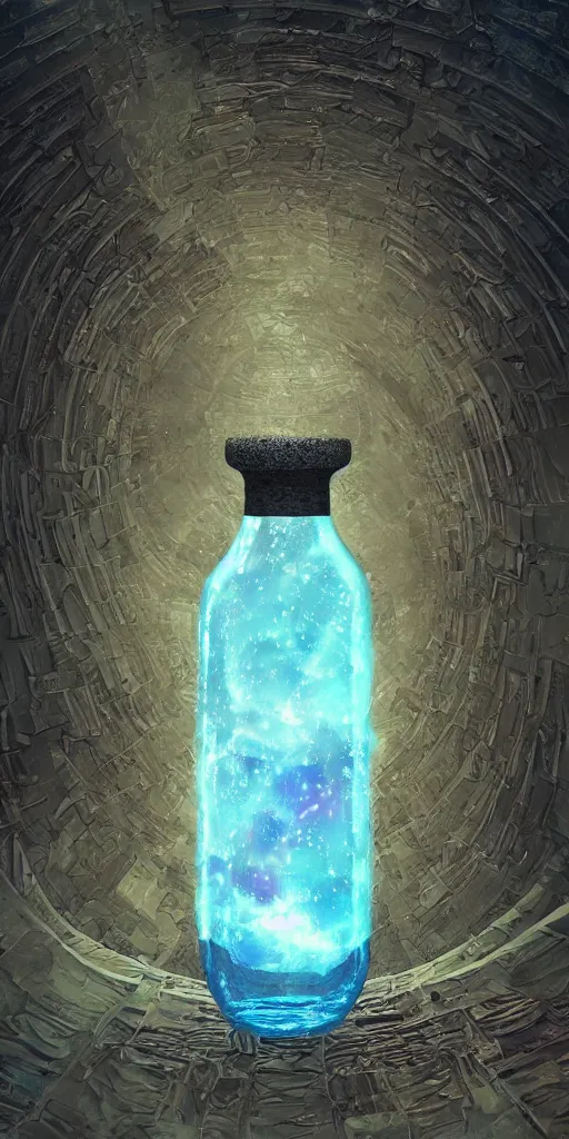 Prompt: magical staircase in a glass bottle, stunning, beautiful, breathtaking, reflections, bioluminescence, fantasy, hyper - realistic, unreal engine, pattern, fractal, geometric, 3 d, digital art, cg, computer graphics, digital painting, digital drawing