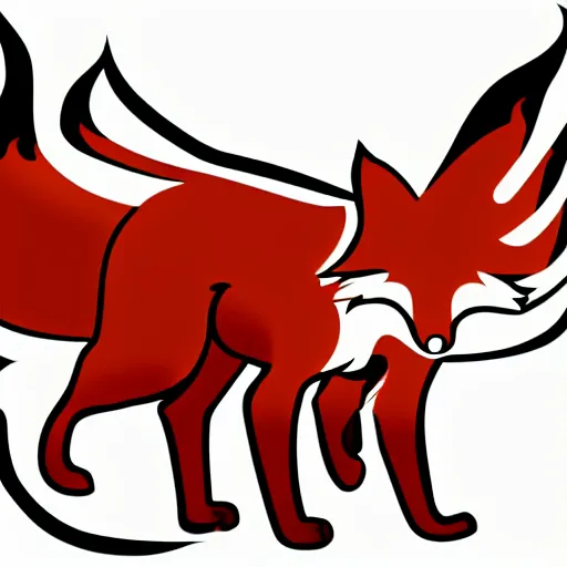 Prompt: a vector logo of a burning fox with flames style