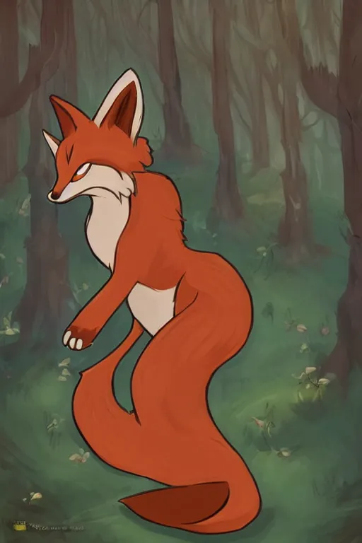 Prompt: a pretty medieval anthropomorphic fox with a fluffy tail in the forest, comic art, trending on furaffinity, cartoon, kawaii, backlighting, furry art!!!, warm shading, concept art, radiant light, bokeh