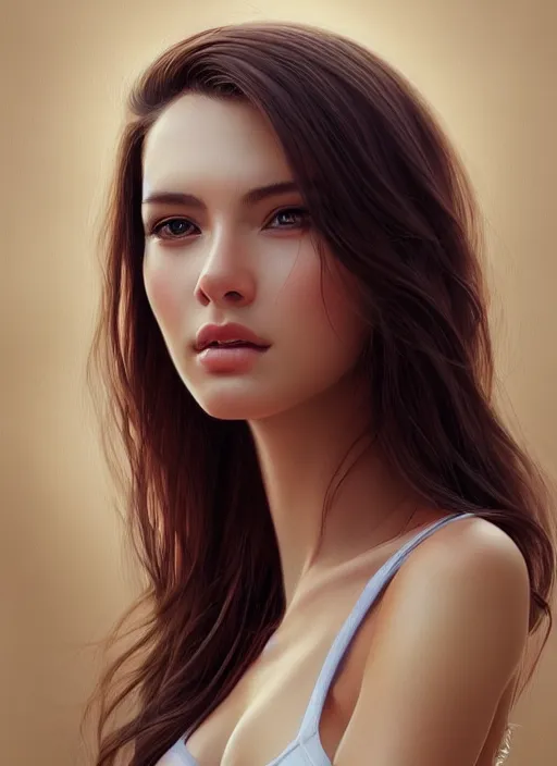 Image similar to photo of a gorgeous young woman in the style of stefan kostic, realistic, sharp focus, 8 k high definition, insanely detailed, intricate, elegant, art by stanley lau and artgerm