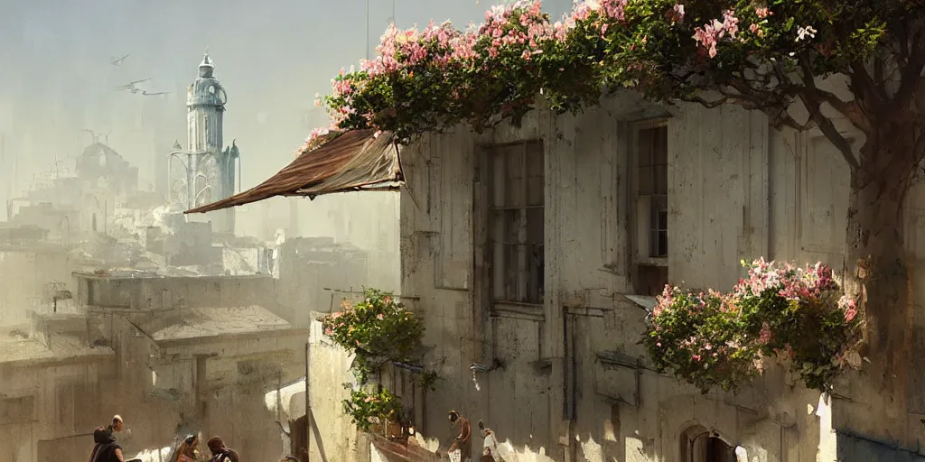 Image similar to lisbon, beautiful views, painterly concept art, joanna gaines, environmental concept art, farmhouse, magnolia, concept art illustration by ross tran, james gurney, by craig mullins, by greg rutkowski