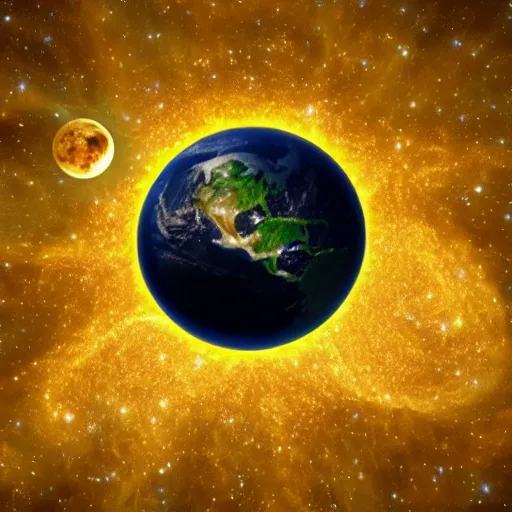 Image similar to earth in the universe with the sun