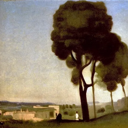 Image similar to minimalism, by camille corot