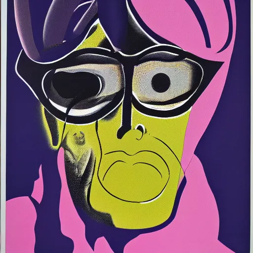 Image similar to individual screaming dame edna everage silk screen francis bacon