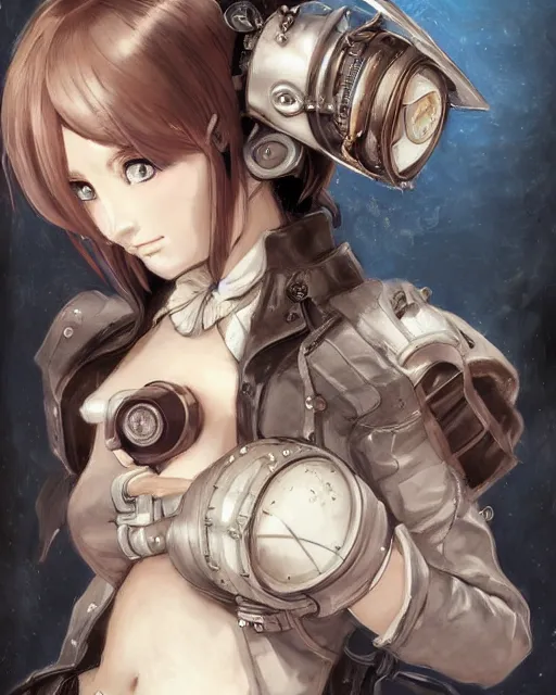 Image similar to portrait Anime Girl steampunk cute-fine-face, pretty face, realistic shaded Perfect face, fine details. Anime. Bioshock steampunk realistic shaded lighting by katsuhiro otomo ghost-in-the-shell, magali villeneuve, artgerm, rutkowski Jeremy Lipkin and Giuseppe Dangelico Pino and Michael Garmash and Rob Rey