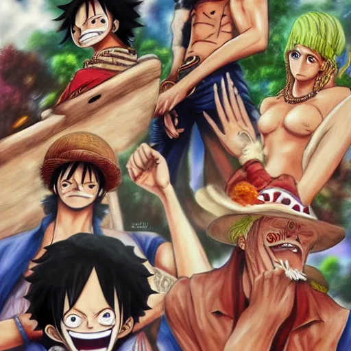 Prompt: one piece, fan art, realistic, high quality, beautiful, trending on deviantart