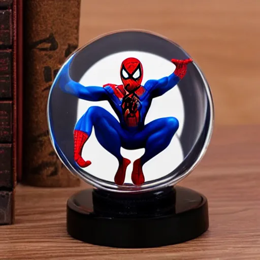 Prompt: 100mm Crystal Spiderman Figurines Paperweight Art & Collection for Home Decoration