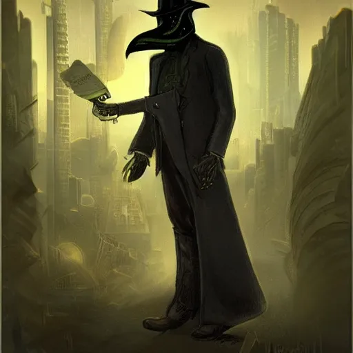 Image similar to futuristic Victorian cyberpunk plague doctor